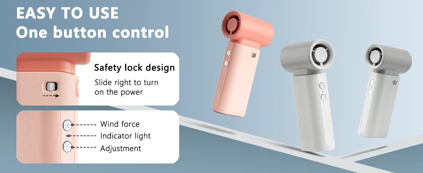 Aibesser Portable Handheld Turbo Ice Fan with 5 Speeds, 3600mAh Battery Operated, Up to 6 Working Hours, USB Rechargeable, 9m/s Wind Speed, Brushless Motor, 15000 RPM, Fan for Outdoor Activities, Travel, Working, Summer Selected Products for Women/Men