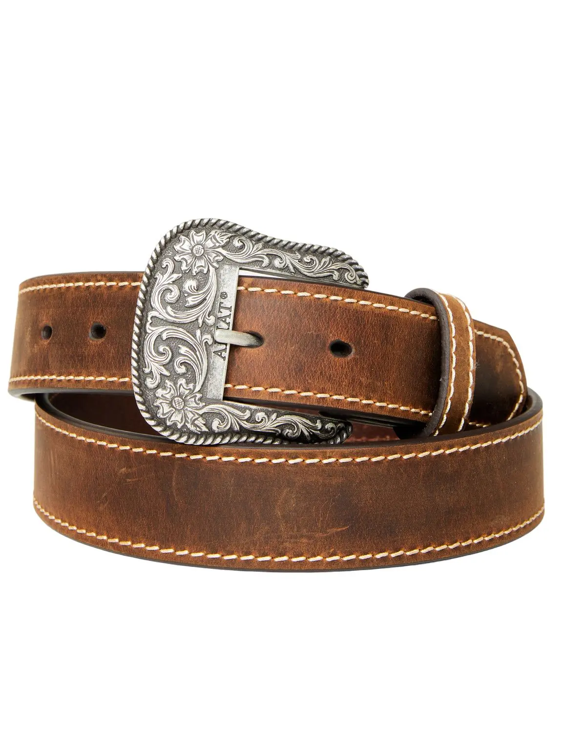 Ariat Women's Women'S Leather Belt With Engraved Buckle - A1523402 Ariat Women's Women'S Leather Belt With Engraved Buckle - A1523402
