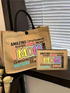 Mom-themed printed women's bags, including makeup bag, wallet, toiletry bag, lunch bag, backpack and multi-functional tote. Suitable for school, travel and beach use. Perfect Mother's Day gift.