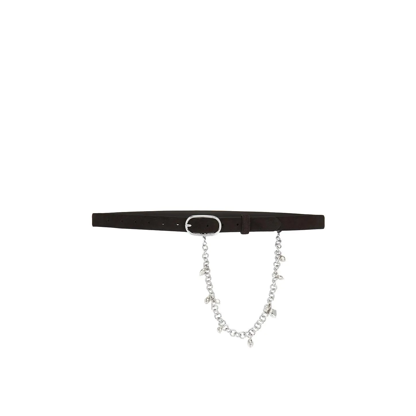 Bec + Bridge Naya Chain Belt in Choc Suede & Siler