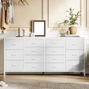 Flash sale home items Modern 63" Dresser TV Stand with 14 Drawers & Power Outlets – Long Entryway Storage Cabinet for 65-75 Inch TVs – Bedroom, Living Room, Hallway Organizer