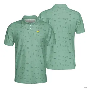 Masters Golf Polo Shirt Embroidered Logo PGA Men's Print Polo Shirt Regular Fit Tropical Half Zip Polo, Quick-Dry Fitted Men's Polo Shirt, Lightweight Spring & Autumn Bird Print Polo, Fathersday gift Athletic Gift for Dad Hot