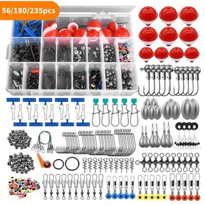 Takami Fishing Accessories Kit, Includes Sinkers, Floats, Connectors, Swivels, Small Medium Large Space Beans, 56/180/235 Pieces