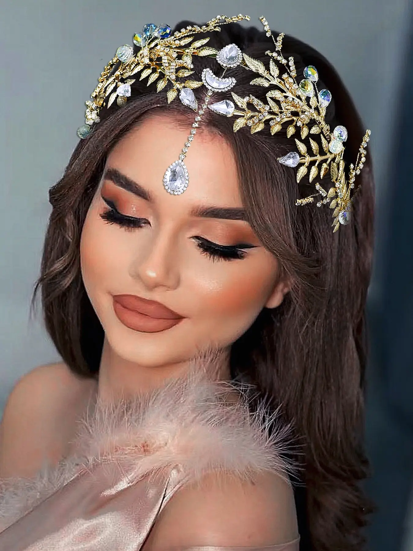 Elegant Gold‎ Crystal Headpiece Women main image 3