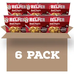 Single-Serve Creamy Sauce Beef Pasta Microwave Cups, Food and Snacks, 6-Pack, 4-Minute Prep, Quick Lunch or Easy Dinner