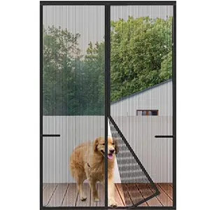 Retractable Screen Door Mesh, Pet & Kid Friendly, Hands-Free Closure, Keeps Bugs Out, Lets Breeze In, Stripe, Front or Sliding Door, Bug Protection