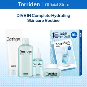 [Torriden Official] DIVE IN Complete Hydrating Skincare Routine | Intensive Moisture Skincare with Cleansing Foam + Toner + Serum + Sheet Mask + Soothing Cream