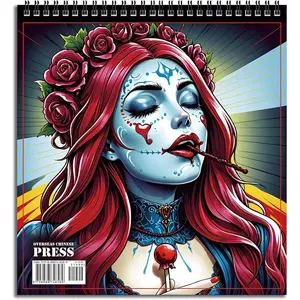 Sugar Skull Coloring Book for Adults – Elegant Floral Sugar Skull Lady Designs for Women Mindfulness, Stress Relief & Relaxation, Spiral Bound, Perfect Day of the Dead Art Gift