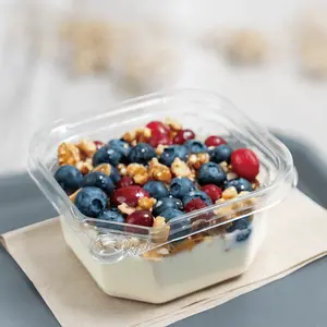 [400 ct] 12 oz PET Tamper Resistant Square Container, Clear