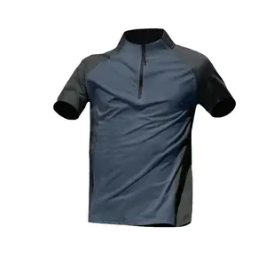 Men's Running Shirt Short Sleeve Quarter Zip Pullover Moisture Wicking Quick Dry Athletic Workout Shirts