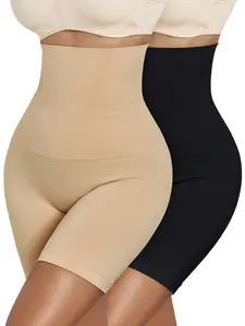 2 Pack Women's Shapewear Shorts High Waist Tummy Control Underwear, Butt Lifting Thigh Slimmer Body Shaper