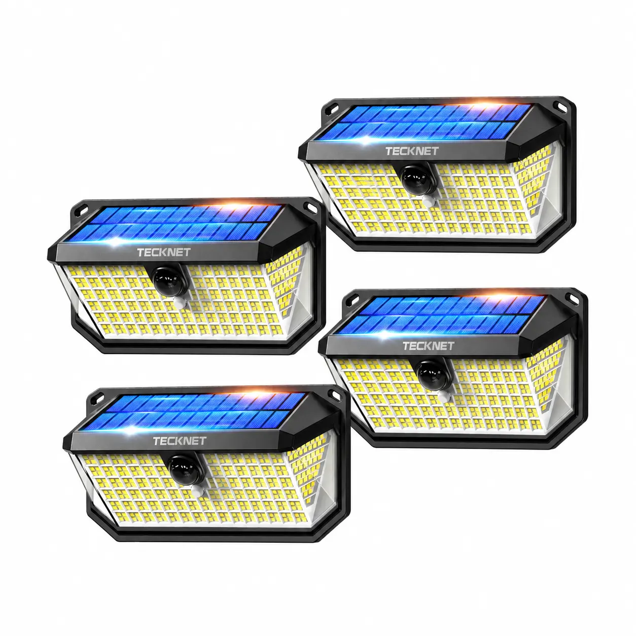 TECKNET Solar Powered LED Wall Light with Motion Sensor for Outdoor Security and Illumination