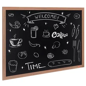 Spring new arrivals Magnetic Chalk Board, Hanging Message Signs with Chalks & Eraser, Vintage Wooden Chalkboard Sign, Rustic Brown Framed Calendar and Bulletin Combo Boards, 35"x46", Kitchen, Home Decor, Wedding