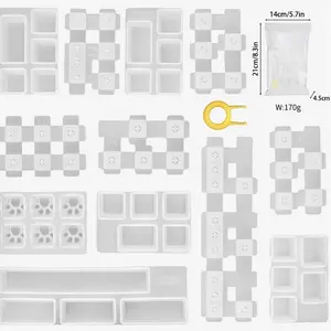 12pcs + 1 Key Puller Keycaps Silicone Mould, DIY Keyboard Silicone Moulds, Epoxy Resin Mould Casting Kit for Cherry Mechanical Keyboard Mx