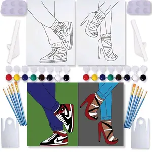 Shoe Game- Couples Paint and Sip Canvas Kit