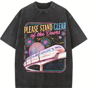 Please Stand Clear Of The Doors Shirt, Retro Monorail Tee, Magic Family Trip Outfit, Funny Theme Park Vacation, Oversized Top