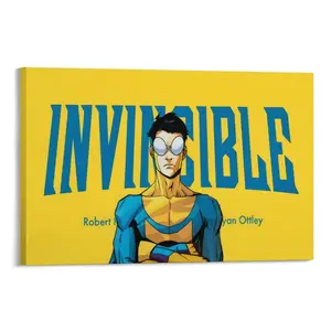 Invincible Inspired Comic Hero Canvas Print, Modern Superhero Character Wall Art, Cool War Themed Poster, Decor for Living Room, Bedroom, Dorm, Teen Boys Room, Game Room, Office