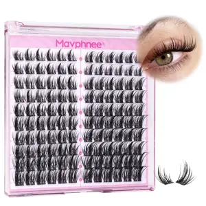 Eyelash Clusters Wispy Lash Extensions Natural Individual Lashes D Curl Cluster Lashes 10-18MM DIY at Home Cluster Eyelash Extensions 120 Pcs Eye Lash Clusters by Mavphnee