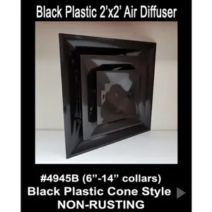 Stratus Black Plastic CONE Style 2'x2' Air Diffuser