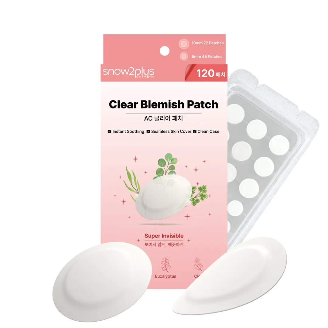 snow2plus Clear Blemish Patch - Hydrocolloid with Hydrolyzed Collagen for Acne, Ultra-Thin Hydrocolloid Pimple Patches for Day & Night, Invisible Waterproof Acne Stickers (45, 120ea)