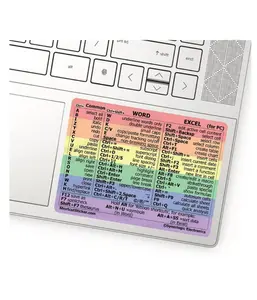 Word/Excel Windows Shortcut Sticker | Reference Guide Keyboard Shortcuts | Work from Home Essentials | Excel Shortcuts Cheat Sheet Laminated Vinyl (Rainbow/Small)