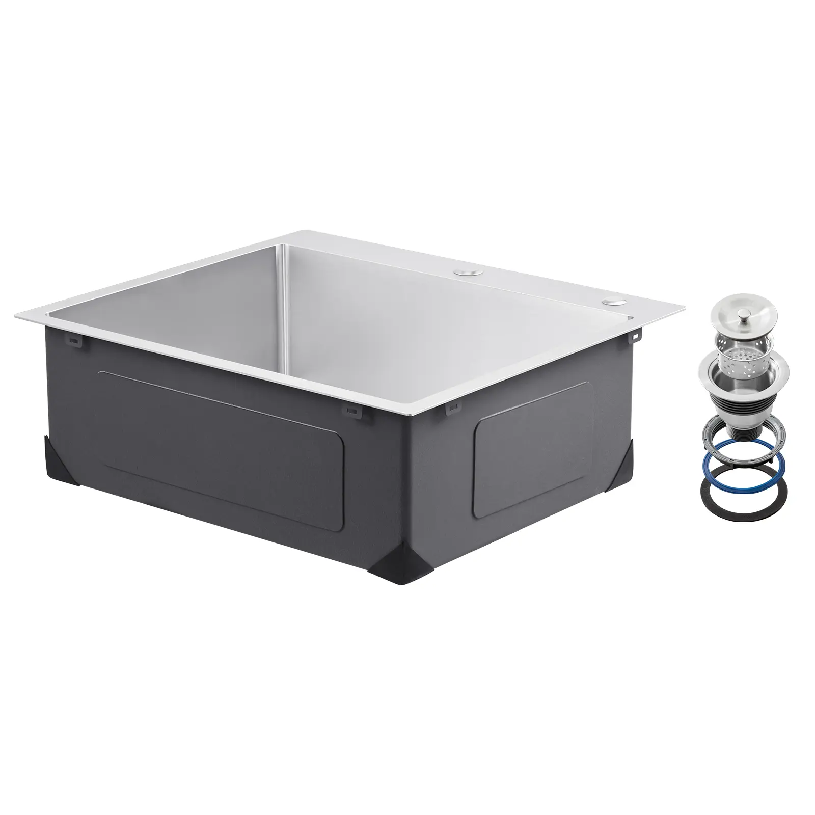 【DealsForYouDays】VEVOR 25 in Durable Metal Rectangle Kitchen Sink Workstation, 304 Stainless Steel Top-Mount Drop-In Single Bowl Farmhouse Basin with Accessories, 24x21x9 in for RV Prep Kitchen & Laundry Room, Farmhouse Style Home, Rustic Farmhouse Decor