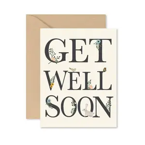 Get Well Soon Floral Greeting Card