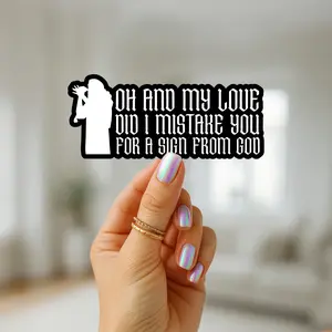 Sleep Token Vinyl Sticker, The Summoning Lyric “Oh And My Love Did I Mistake You For A Sign From God,” Dark Aesthetic Band Sticker for Laptops, Water Bottles & Journals, Perfect for Worship Fans, Alt Girls, Metalheads & Alternative Music Lovers