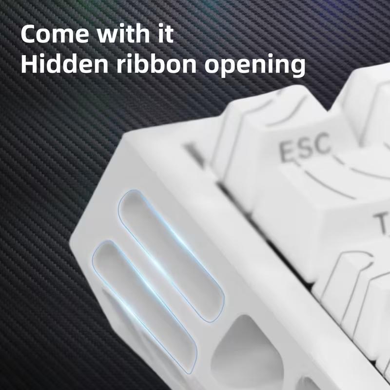 Ergonomic compact 61-key wired hollow mechanical keyboard Premium gaming keyboard for esports Gasket structure with hot-swappable replaceable switches and keycaps RGB backlighting