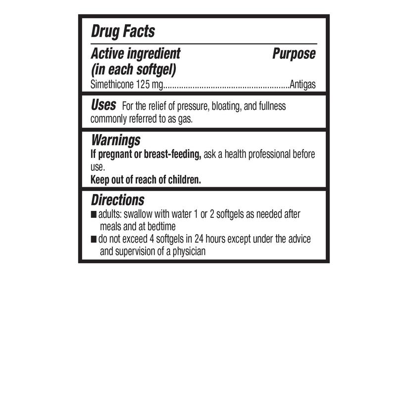 Equate Extra Strength Gas Relief Softgels, Simethicone 125 mg, 20 Count – Fast-Acting Relief for Gas, Bloating & Pressure, Healthcare Fitness Vitamin
