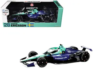 Dallara IndyCar #28 Marcus Ericsson "Delaware Life" Andretti Autosport "NTT IndyCar Series" 1/18 Diecast Model Car by Greenlight