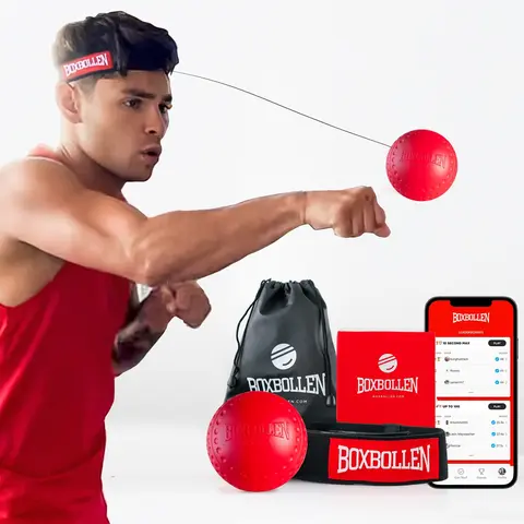 Boxbollen Original with App, Used by Celebrities - MMA Gear Boxing Ball - Boxing Reflex Ball with Adjustable Strap