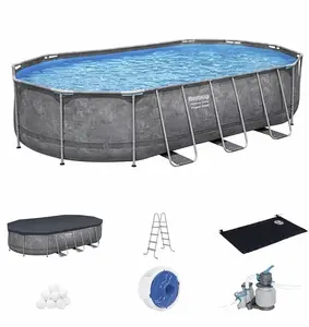 Bestway Oval Steel Frame Whirlpool Bathtub, 20ft x 12ft, Home Improvement Bathroom Fixture