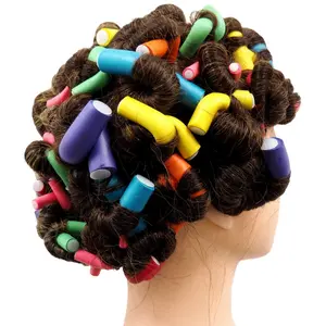 20Pcs Flexible Heatless Hair Rollers, Soft Foam Twist Curl Rods for DIY Hairstyling, No Heat Hair Curling Sticks, Random Colors