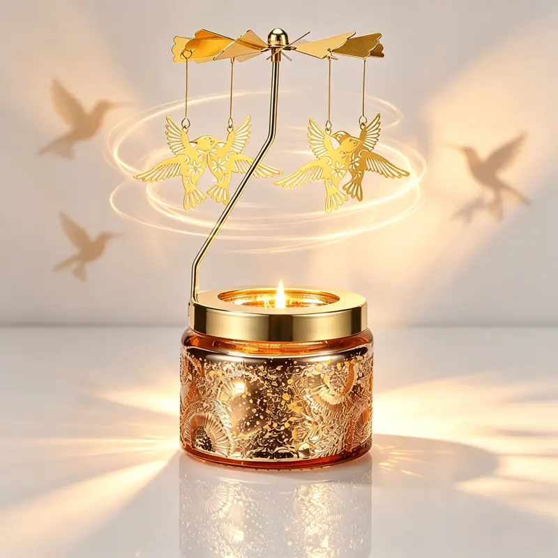 CURIMAMA Unique Rotating Hummingbird Scented Candle- Aroma Decor, Ideal Mother's Day Gift for Women, Funny Birthday Present for Mom Favor Candle Set Ornaments Perfume  candles candle warmer lamp Golden Soy Scented Mom Candle
