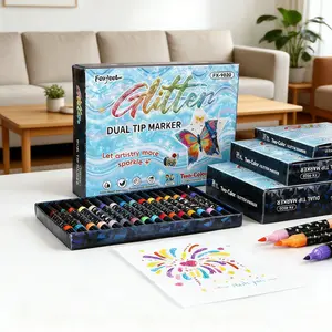 Christmas Gift,Double-Headed Dual Color Glitter Markers, 24/96 Colors Sparkle Paint Pens, DIY Drawing Graffiti Creative Markers, Christmas Gift, Art Pen Marker