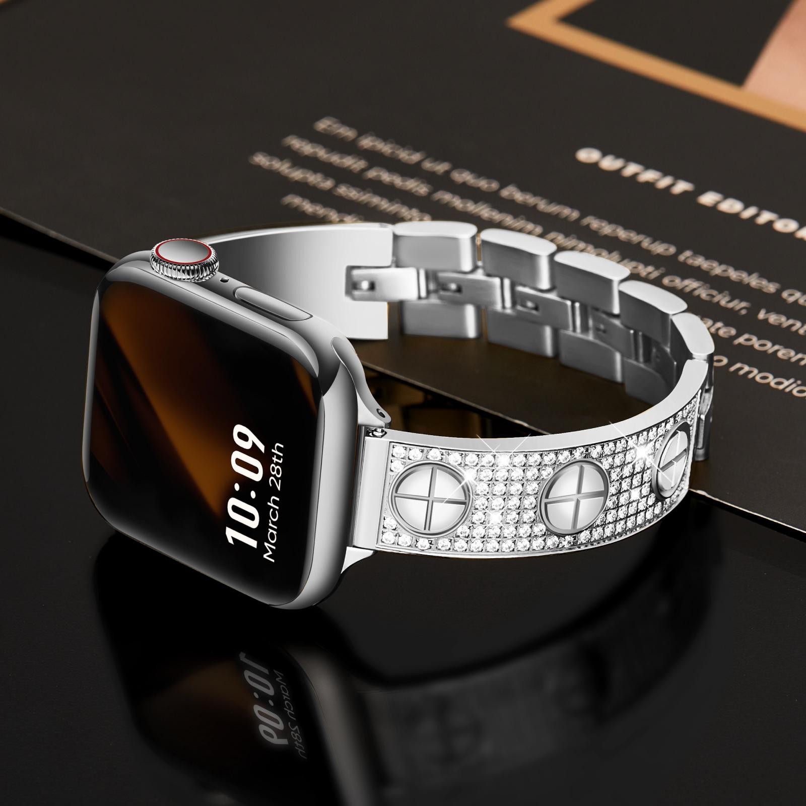 MISSAIR Luxury Diamond Band Compatible with Apple Watch Series 11-1 SE & Ultra - Elegant Stainless Steel Bracelet Wristband For Women's Christmas Gift MISSAIR Luxury Diamond Band Compatible with Apple Watch Series 11-1 SE & Ultra - Elegant Stainless Steel Bracelet Wristband For Women's Christmas Gift