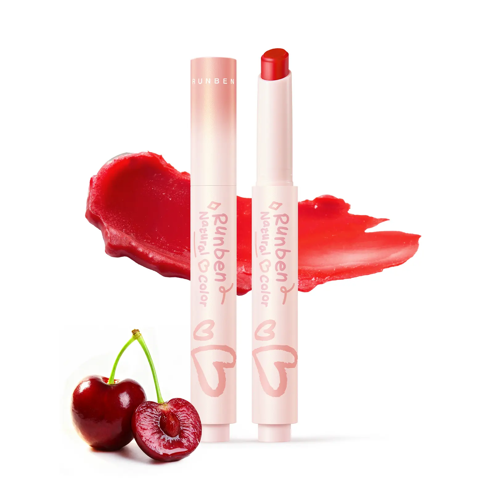 RUNBEN Kids Tinted Lip Balm for Girls, Sheer Lip Tint with Plant Oils & Squalane, Kids Makeup Gift, Ages 3+