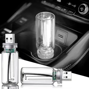 [Wholesale] 2 PCS white USB night lights, plug-in ambient lights, mini USB lights, decorative lights, touch controls, mini car LED interior lightsr Ambient Lighting, Universal Vehicle Interior Accessories for Cars(White)
