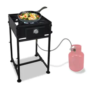 PowerFlame High BTU Single Propane Burner for Camping & Brewing - Steel Stove with CSA Regulator