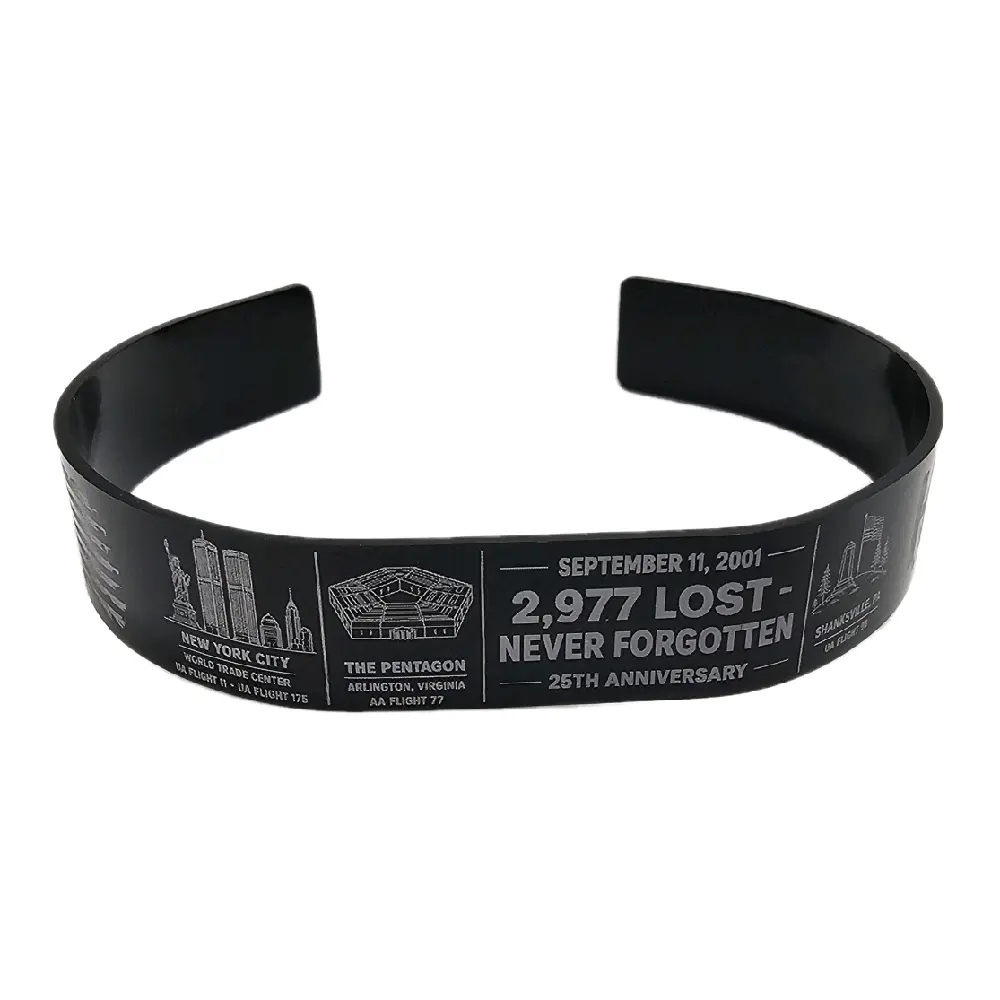 September 11 Engraved Memorial Bracelet 25th Anniversary