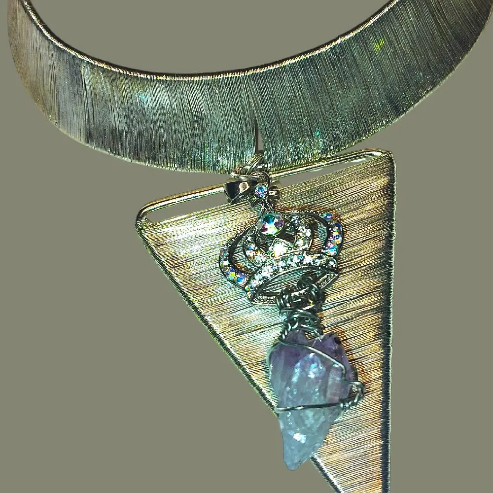 Amethyst and custom sliver choker