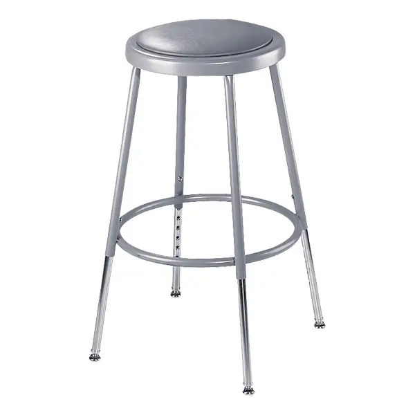 National Public Seating 6424H Science Lab Stools, Heavy-Duty Round Padded Single-Back Barstools for Indoor Furniture Use, Heavy-Duty Barstools