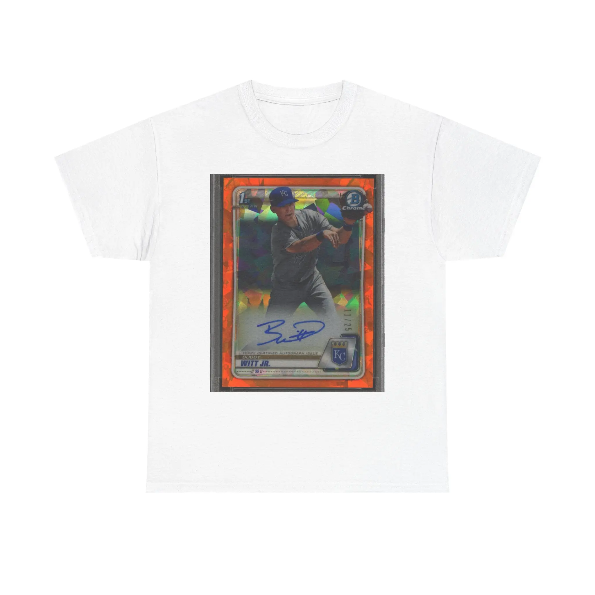 Signed Baseball Card Print T-Shirt | Baseball Player Autograph Tee
