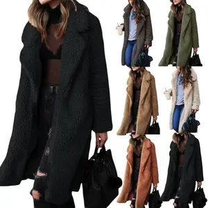 Women’s Warm Fleece Sherpa Jackets Faux Fur Coats Oversized Winter Long Coat Outerwear