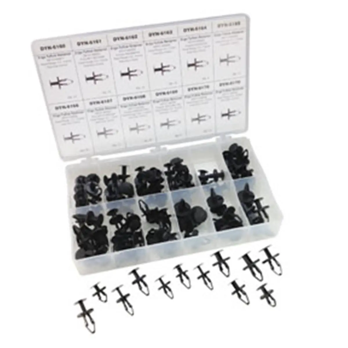 ATD Tools Ergo Tuflok Retainer Assortment - Push-Type Plastic & Blind Rivets, Splash Shield Fastener Set for GM Vehicles, Assorted 0.25 in & 10 mm Sizes, 10 Pieces Total
