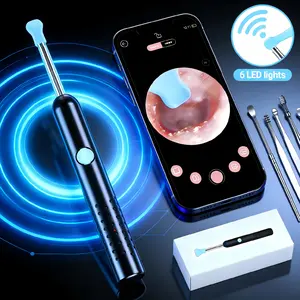 New Professional Bluetooth WiFi Ear Care Kit, visual ear spoon, 6 silicone tips, stainless steel tools