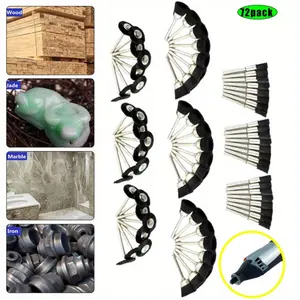 72-Piece Wire Wheel and Cup Brush Set with Shank - Steel Wire for Rust Removal, Polishing, and Surface Preparation - Variety Pack Including Flat, T-shaped, and Pen Brushes for Drills and Rotary Tools