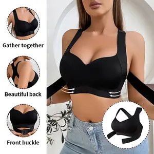 Posture Correction Bra, Women's Beige Wireless Bra, Soft, Breathable, Non-Removable Molded Cups, Yoga/Fitness Sports Bra for Gym and Daily Training, Bra summervibes