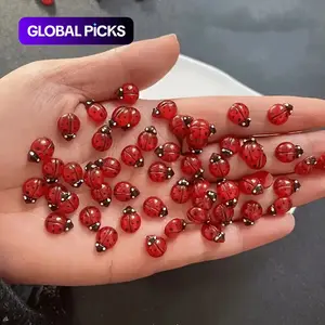 50pcs Mini Glowing Ladybugs, Resin Ladybug DIY Decor Accessories, Cute Ladybug Figurines, Nail Art Supplies, Nail Art Design, Home Decoration Gifts, Nail Art Stickers, Nail Art Tool #GLOBAL PICKS